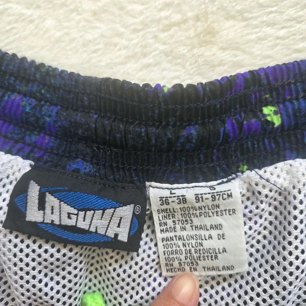 Vintage 90s Y2k Celestial Sun Laguna Swim Shorts Mens 36/38